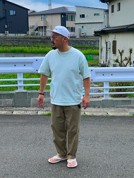 「SMITH'S（スミス）の【ZOZOTOWN限定】【SMITH‘S/スミス】UNISEX 2POKETS TEE（Tシャツ/カットソー）」を使った、TOKUさん（メンズ・167cm・30代）の夏コーディネート