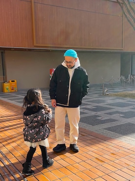 「BASQUE magenta（バスクマゼンタ）のアイテム（帽子）」を使った、TOKUさん（メンズ・167cm）の冬コーディネート