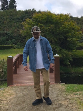 「アイテム（チノパンツ）」を使った、TOKUさん（メンズ・167cm・30代）の秋コーディネート