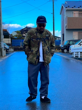 「アイテム（カーディガン/ボレロ）」を使った、TOKUさん（メンズ・167cm）の冬コーディネート