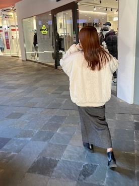 「SpRay（スプレイ）のアイテム（MA-1）」を使った、mimuさん（レディース・156cm）の冬コーディネート