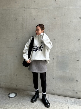 「リエディ」｜「アイテム（スウェット）」を使った、Risaさん（レディース・158cm）の冬コーディネート