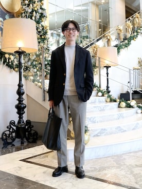 「アイテム（トートバッグ）」を使った、のんさん（メンズ・173cm）の秋コーディネート