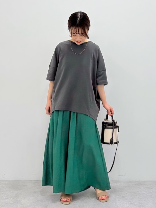 【大きいサイズ/接触冷感】コクーンシルエット切り替えカットソー AMERICAN HOLIC｜コクーンシルエットカットソー/接触冷感