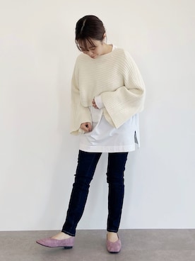 「アイテム（デニムパンツ）」を使った、スエツギさん（レディース・145cm）の春コーディネート