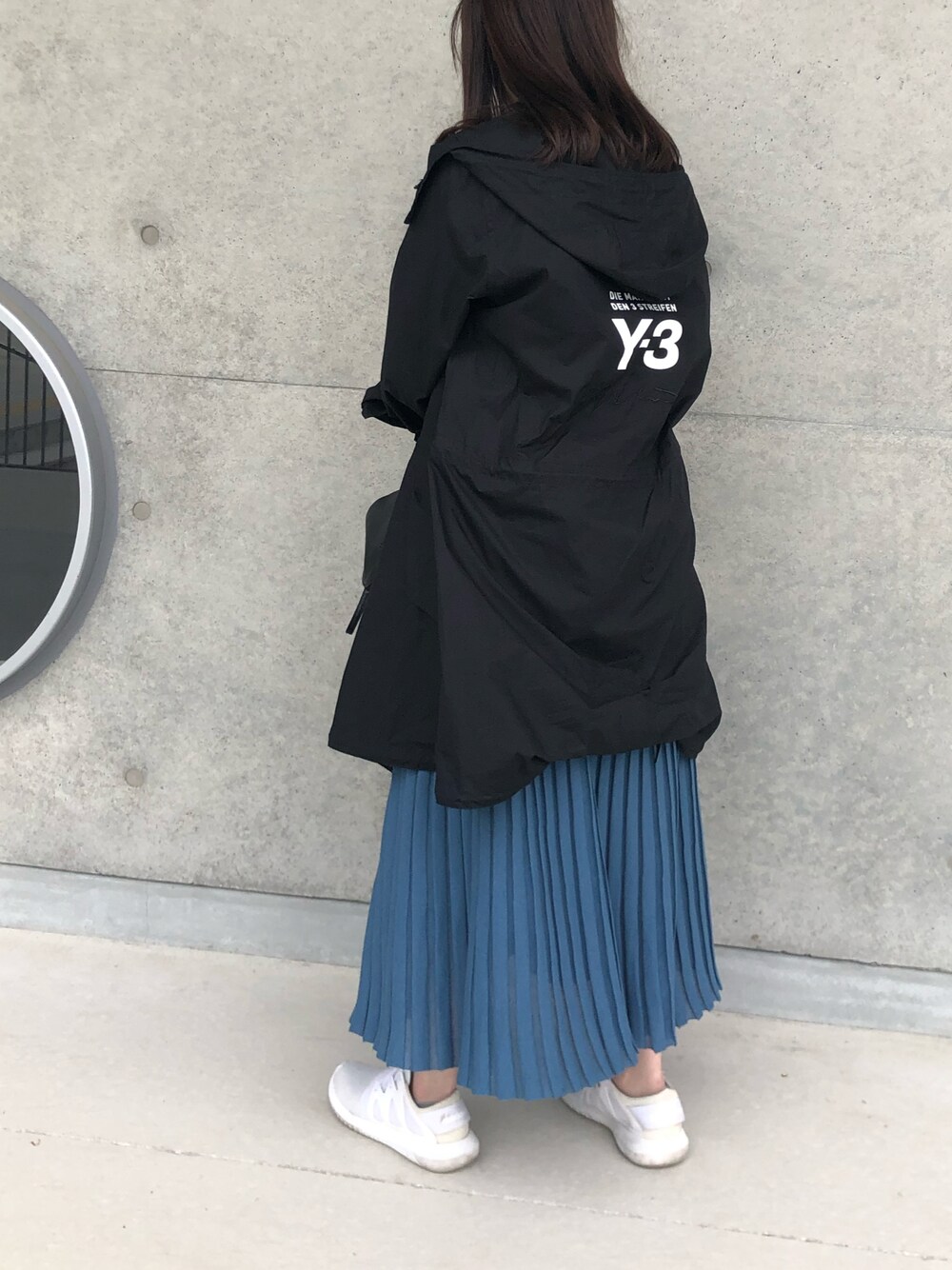「休日コーデ、ロングスカート、Y-3、WRAPINKNOT、春コーデ、春アウター」｜「Y-3のアイテム（ジャケット/アウター、ブラック系）」を使った、Rio 𓅪𓂃 𓈒𓏸 さん（レディース・163cm）の春コーディネートの1枚目の写真