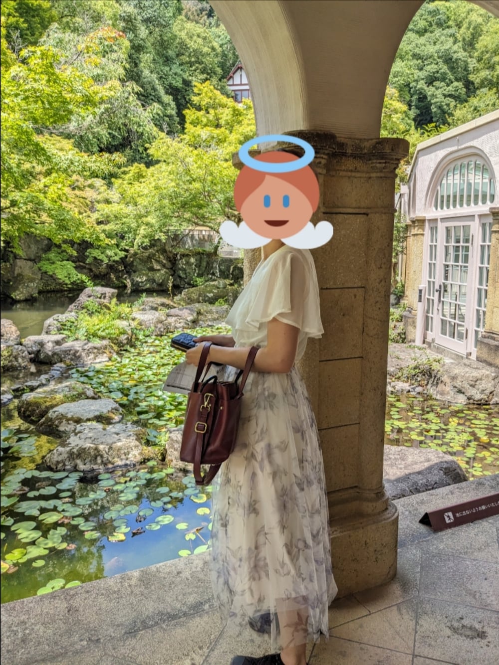「夏、お出かけコーデ、美術館、キレイめ、花柄スカート、プチプラ、夏コーデ、GRL」｜「ROPE' PICNICのアイテム（トップス、ホワイト系）」を使った、ayaさん（レディース・170cm）の夏コーディネートの1枚目の写真