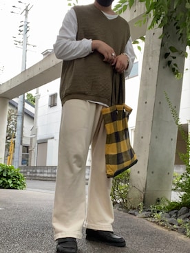 「TOGA PULLA（トーガ　プルラ）のアイテム（バッグ）」を使った、りんすろーさん（メンズ・180cm）の夏コーディネート