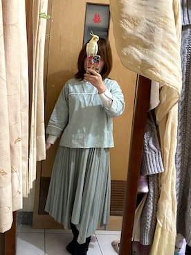 「axes femme（アクシーズファム）のアイテム（スカート）」を使った、Mico🇹🇼さん（レディース・155cm）の冬コーディネート