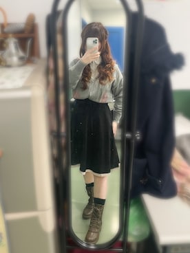 「axes femme（アクシーズファム）のアイテム（ブーツ）」を使った、Mico🇹🇼さん（レディース・155cm）の冬コーディネート