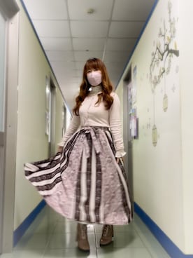 「axes femme（アクシーズファム）のアイテム（ブーツ）」を使った、Mico🇹🇼さん（レディース・155cm）の春コーディネート