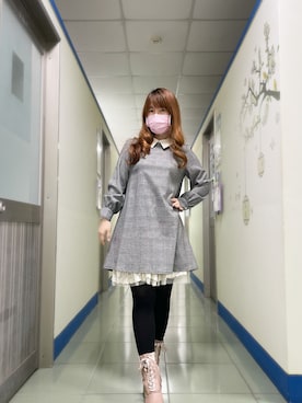 「axes femme（アクシーズファム）のアイテム（ブーツ）」を使った、Mico🇹🇼さん（レディース・155cm）の春コーディネート