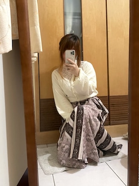 「axes femme（アクシーズファム）のアイテム（ブーツ）」を使った、Mico🇹🇼さん（レディース・155cm）の冬コーディネート