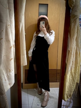 「axes femme（アクシーズファム）のアイテム（ブーツ）」を使った、Mico🇹🇼さん（レディース・155cm）の春コーディネート