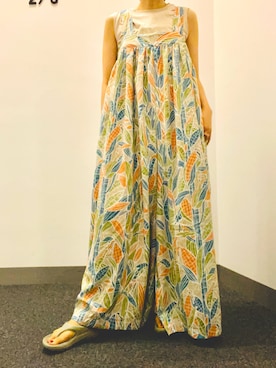 「トングサンダル」｜「アイテム（オールインワン・サロペット）」を使った、suga_さん（レディース・159cm）の夏コーディネート