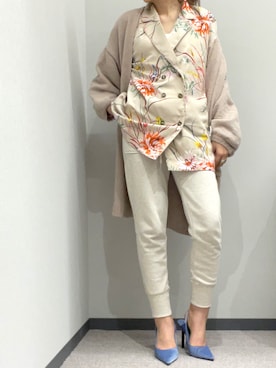 「袖ボリューム」｜「アイテム（スウェットパンツ）」を使った、suga_さん（レディース・159cm）の秋コーディネート