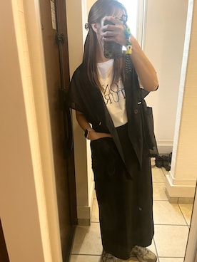 「シアートップス」｜「アイテム（その他アウター）」を使った、nrkさん（レディース・158cm）の秋コーディネート