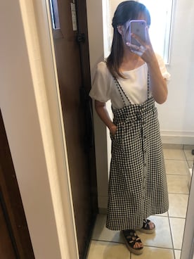 「Avail（アベイル）のアイテム（オールインワン・サロペット）」を使った、nrkさん（レディース・158cm）の夏コーディネート