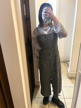 「ママファッション」｜「アイテム（ライダースジャケット）」を使った、nrkさん（レディース・158cm）の春コーディネート