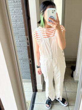 「w closet（ダブルクローゼット）のアイテム（オールインワン・サロペット）」を使った、nrkさん（レディース・158cm）の夏コーディネート