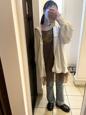 「w closet（ダブルクローゼット）のアイテム」を使った、nrkさん（レディース・158cm）の秋コーディネート