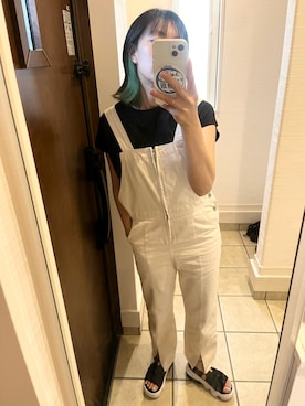 「w closet（ダブルクローゼット）のアイテム（オールインワン・サロペット）」を使った、nrkさん（レディース・158cm）の夏コーディネート