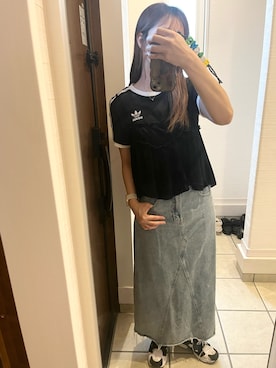 「アイテム（デニムスカート）」を使った、nrkさん（レディース・158cm）の秋コーディネート
