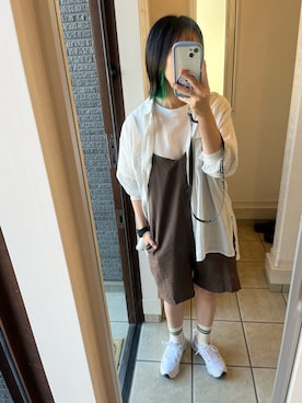 「ソックス」｜「アイテム（オールインワン・サロペット）」を使った、nrkさん（レディース・158cm）の春コーディネート