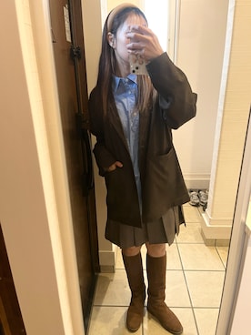 「アイテム（カチューシャ）」を使った、nrkさん（レディース・158cm）の秋コーディネート