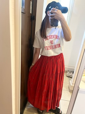 「アイテム（Tシャツ/カットソー）」を使った、nrkさん（レディース・158cm）の夏コーディネート