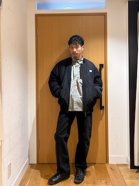 「アイテム（ナイロンジャケット）」を使った、むらかみ せいさん（メンズ・170cm・20代）の冬コーディネート