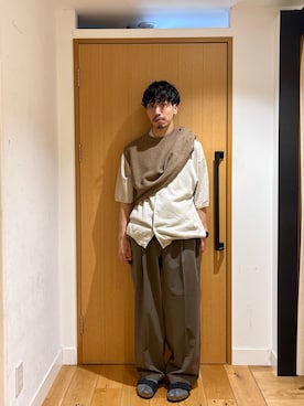 「ニットシャツ」｜むらかみ せいさん（メンズ・170cm）の夏コーディネート