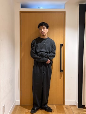 「ウールパンツ」｜むらかみ せいさん（メンズ・170cm）の秋コーディネート