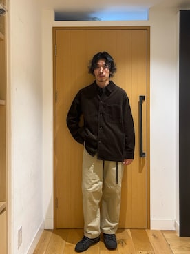 「アイテム（カバーオール）」を使った、むらかみ せいさん（メンズ・170cm）の秋コーディネート
