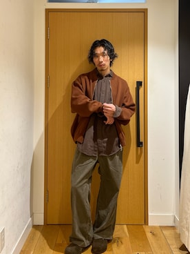 「アイテム（ジャケット/アウター、オレンジ系）」を使った、むらかみ せいさん（メンズ・170cm）の秋コーディネート