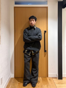 「グランパシャツ」｜むらかみ せいさん（メンズ・170cm）の秋コーディネート