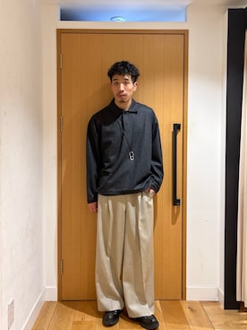 「アイテム（ポロシャツ）」を使った、むらかみ せいさん（メンズ・170cm）の秋コーディネート