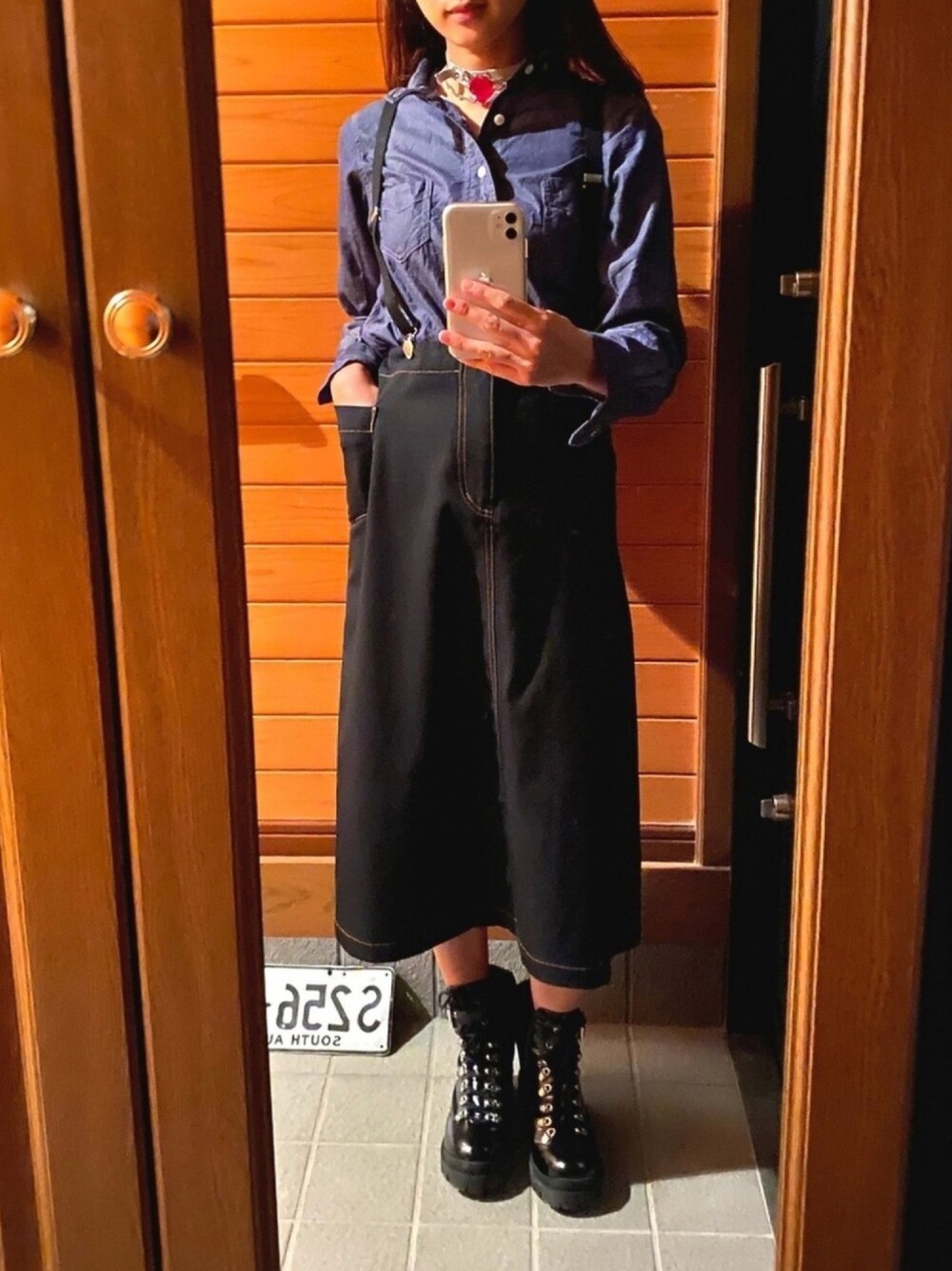 「VTOPIAのROSY ROZA CHOKER  SILVER（チョーカー、レッド系）」を使った、yumemitsuki さん（レディース・163cm）の夏コーディネートの1枚目の写真