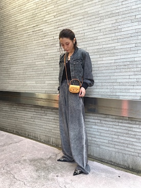 「ディーゼル」｜「アイテム（ブルゾン）」を使った、miruru  shimadaさん（レディース・161cm）の秋コーディネート