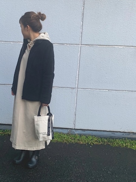 「長靴」｜「アイテム（その他アウター）」を使った、kmmyさん（レディース・157cm）の冬コーディネート