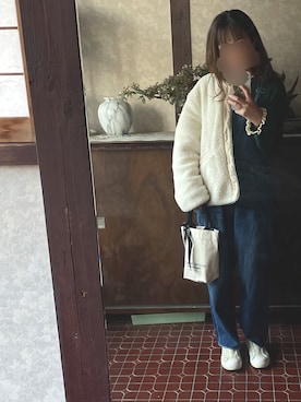 「リブニット」｜「アイテム（スリッポン）」を使った、kmmyさん（レディース・157cm）の冬コーディネート