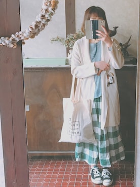 「BAYFLOW」｜「アイテム（その他）」を使った、kmmyさん（レディース・155cm）の春コーディネート