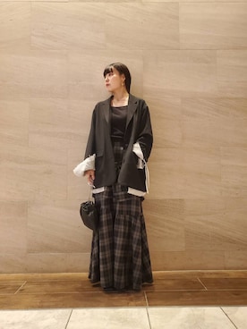 「お出掛けコーデ」｜「アイテム（ジャケット/アウター）」を使った、sakiさん（レディース・155cm）の春コーディネート