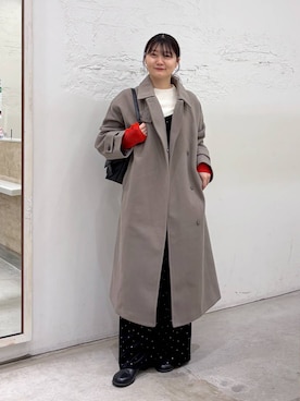 「アイテム（ステンカラーコート）」を使った、きょろさん（レディース・156cm・30代）の冬コーディネート