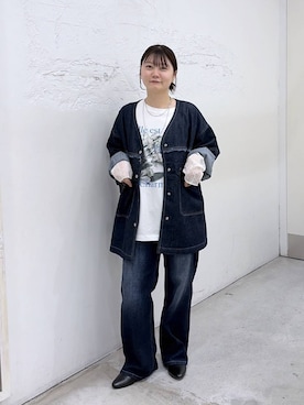 「LEPSIM（レプシィム）のアイテム（デニムパンツ）」を使った、きょろさん（レディース・156cm）の秋コーディネート