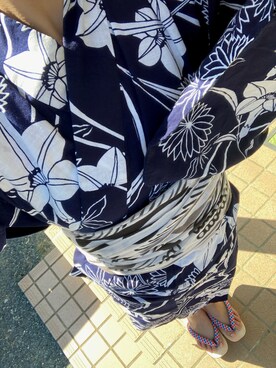 「no brand（ノーブランド）のアイテム（和装小物）」を使った、なおみさん（レディース・160cm）の夏コーディネート
