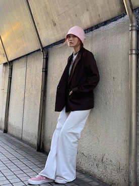 「H&M（エイチ・アンド・エム）のアイテム（ジャケット/アウター）」を使った、ジーさんさん（レディース・161cm）の春コーディネート