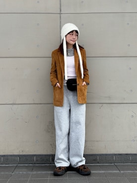 「OVERRIDE（オーバーライド）のアイテム（ハット）」を使った、ジーさんさん（レディース・161cm）の秋コーディネート