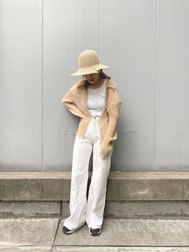 「6（ロク）のアイテム（タンクトップ）」を使った、ジーさんさん（レディース・161cm）の夏コーディネート