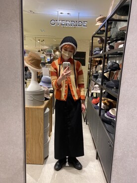 「Kaorinomori」｜「アイテム（ニットキャップ/ビーニー）」を使った、ジーさんさん（レディース・161cm）の秋コーディネート